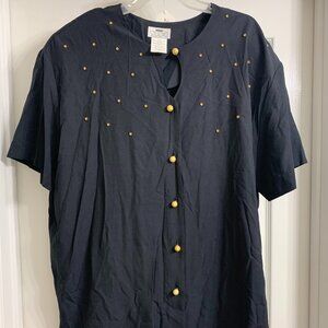 SGS Studio Women's Black Tunic Blouse, Size 22W